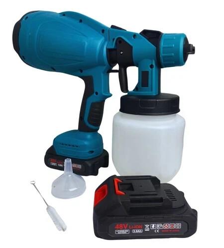 Pistola a Spruzzo Elettrica per Vernice 2 Batterie 48V Serbatoio Pittura 800ML
