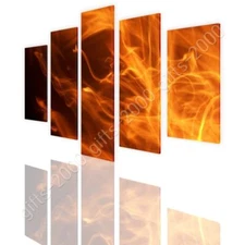 Fire by Split 5 Panels | Canvas (Rolled) | 5 Panels Wall art oil painting HD