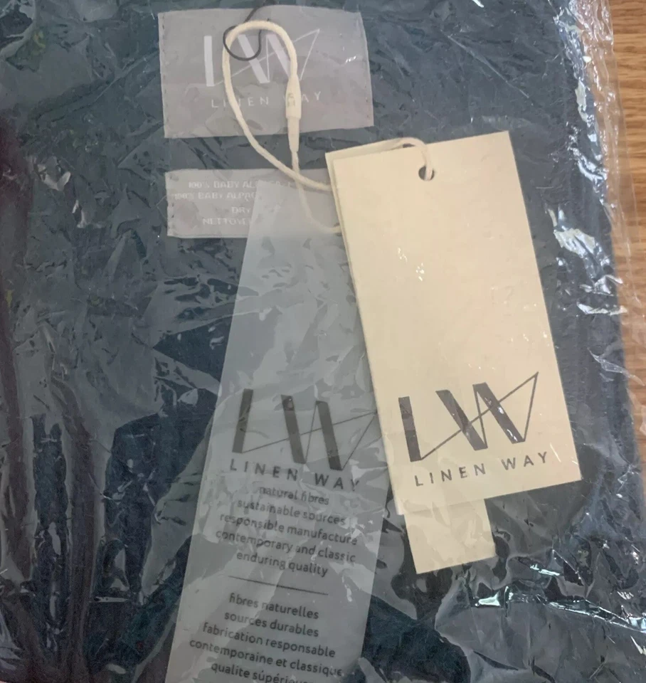 Linen Way Paris Baby Alpaca Throw Turquoise Blue 50 x 70 (235gsm) - Image 3 of 4