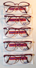 Vintage 5 pc P3 GIRARD 6772 Burgundy Marble 56/18 Eyeglass Frame NOS Lot 57