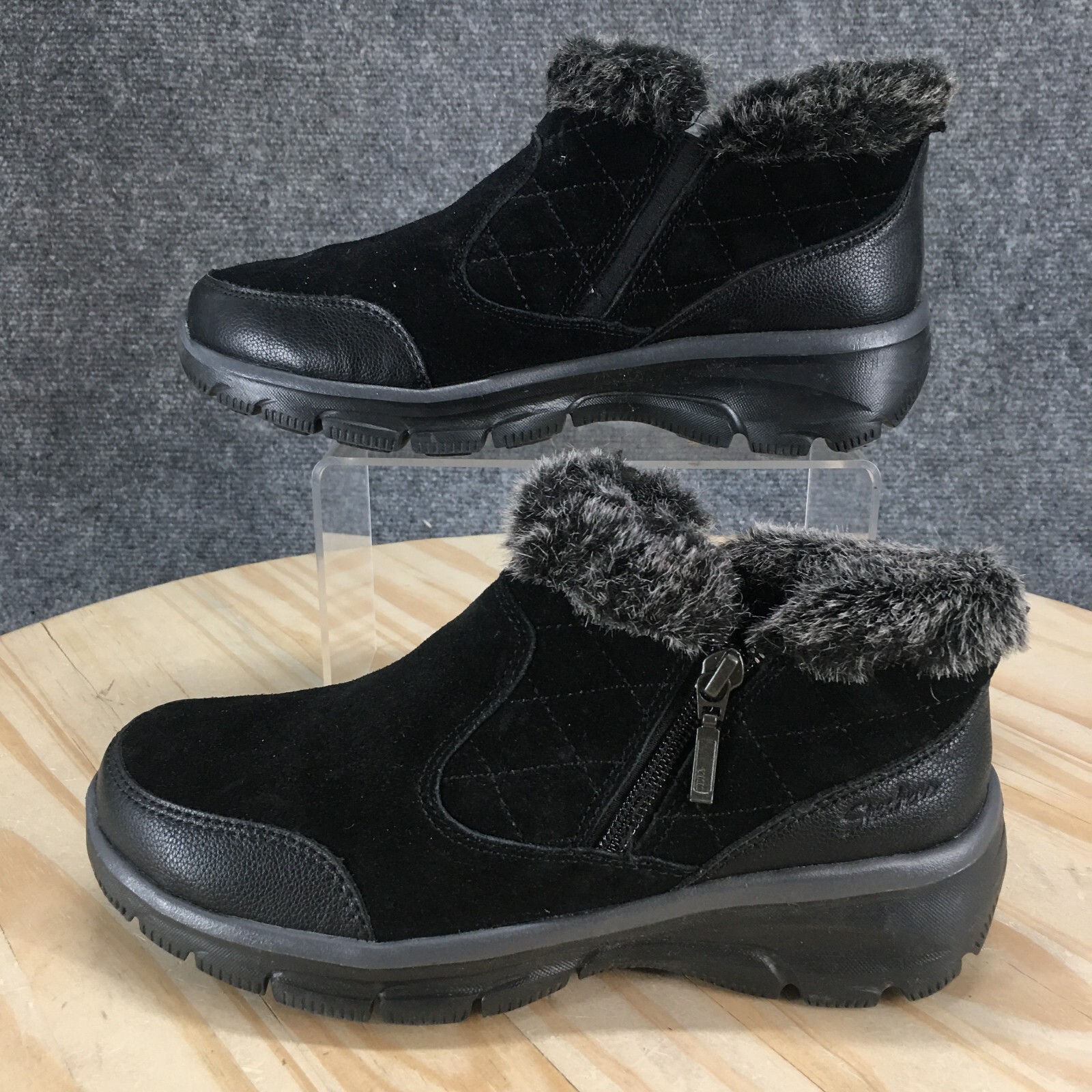 Skechers Boots Womens 6 Easy Going Girl Crush Ankle Bootie Black ...