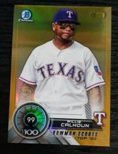 2018 Bowman Chrome Scouts Top 100 Gold #BTP99 Willie Calhoun /50