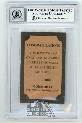 Sid Abel Autographed Pre-Parkie Card /1000 - BAS 10 - Picture 2 of 2