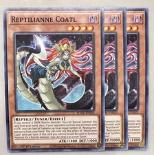 Yugioh! 3x Reptilianne Coatl BODE-EN020 Common 1st Ed NM