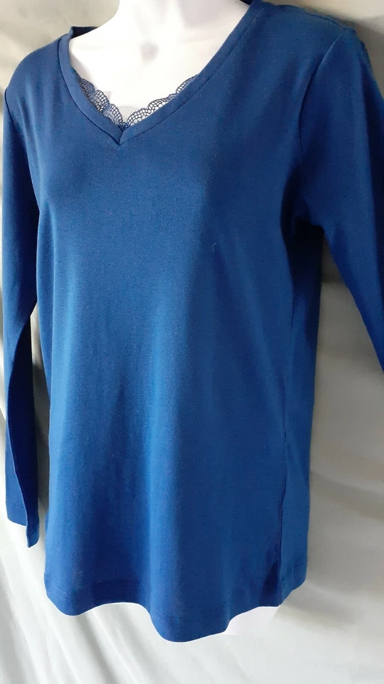 Charter Club 蓝色白色睡衣套装长袖长裤狗 X 小号 40 英寸胸围 — 第 2/4 张图片