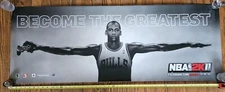 Vintage Michael Jordan Wings Wingspan Basketball NBA 2K11 Poster 48x18 RARE PS3