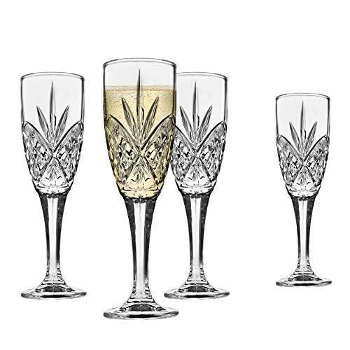 CHAMPAGNE FLUTES Dublin Crystal Wine Flute Drinking Glass 6oz Set of 4 GODINGER