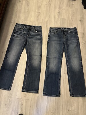 2 Pair Of BKE Jake  Jeans Men 32x32 Bootcut Style New