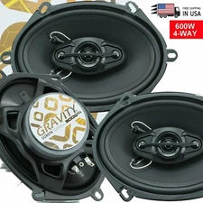 New Gravity SGR574 6"x8" /5"x7" 4-WAY CAR AUDIO SPEAKERS 600W MAX - 1 Pair
