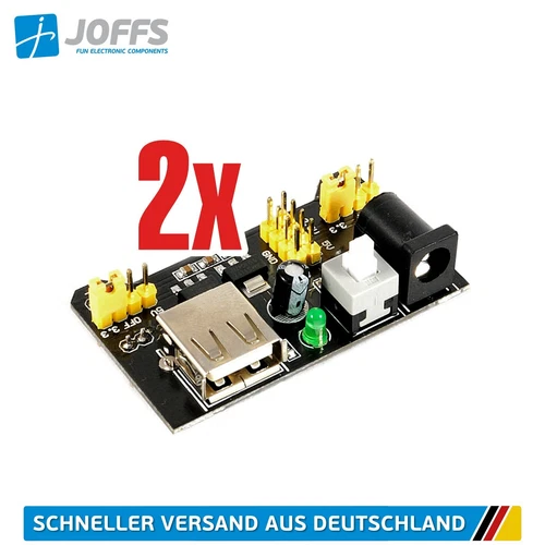 2 Stück Breadboard Power Supply Aufsteck-Netzteil 3.3V / 5V für z.B. MB-102