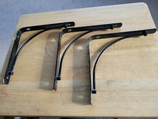 Decorative Shelf Bracets Lot of 3 Solid Steel  Black  8" x 8"  Arched