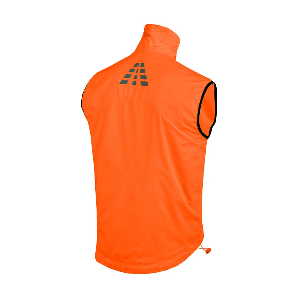 Men's High Visibility Cycling Vest - Sleeveless Windbreaker - Neon Green Reflect