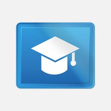 Graduation Cap Symbol Sign Vinyl Sticker Decal