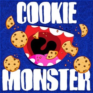 Cookie Monster, 60 - 1.5" vinyl strain art stickers, 420, Mix n Match ...