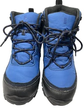 Lands End Men's FrostLine Black and Blue Boots Lace Up SZ 9D