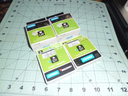 4 packs Genuine Sealed Dymo Labe Cassettes, 2=D1, 2= LW, Selaed units. - Picture 2 of 3