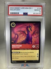 PSA 10  Maleficent Monstrous Dragon Non-Foil 113  Disney Lorcana  GEM MINT 