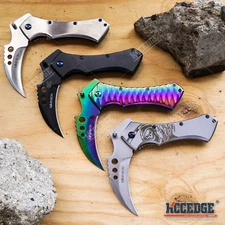 Grim Reaper Scythe Style Pocket Knife Hunting Outdoor Survival Gear