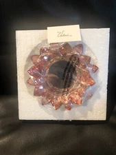 Mirrored Faceted Glass Lotus ROSE  GOLD CANDLE Holder Valerie PARR HILL NEW