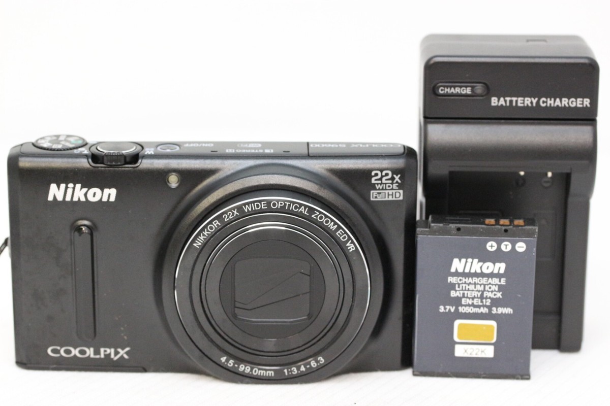 Near Mint] Nikon COOLPIX S9600 Black 16.0MP 22X Compact Camera
