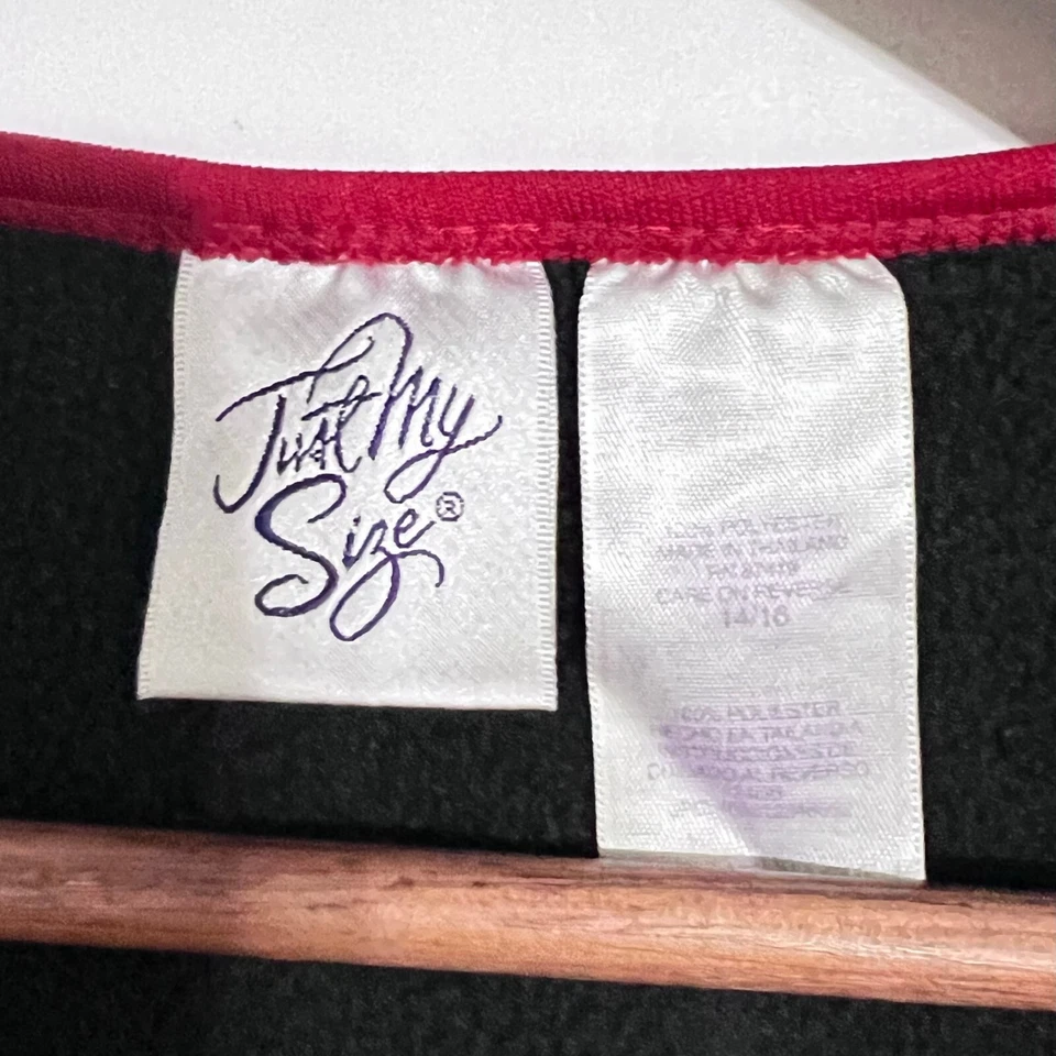 Suéter polar vintage Just My Size para mujer talla 14/16 rojo cuello en V Foto 2 de 4