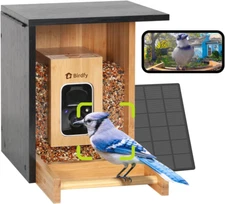 AI Smart Bird Feeder with Camera, High-End Bamboo, Mini in Size, Solar Powered,