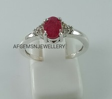 Ruby Gemstone Ring-Vintage Ruby Ring-925 Sterling Silver Ring-Red Ruby Ring