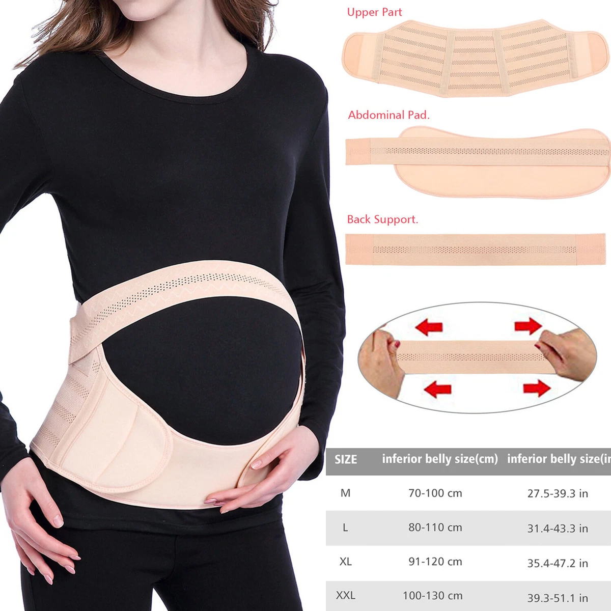 Pregnant women's prenatal upper and lower combined abdominal support belt