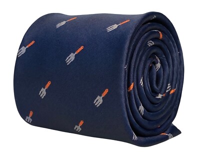 Frederick Thomas Designer Herren Krawatte marineblau Herrenkrawatte mit Gartenarbeit Gabelkelle