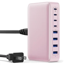 Compact and Portable 200W GaN USB C Charging Station - 8 Devices Simultaneously