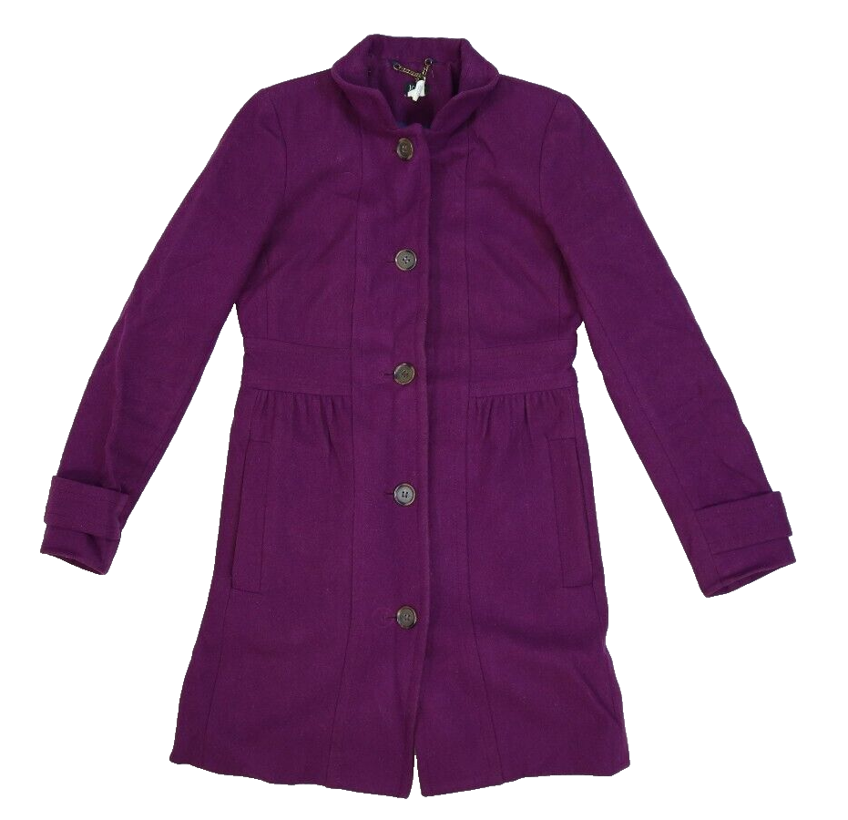 J Crew Womens Purple Long Sleeve Button Wool Blend Winter Pea