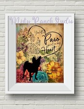 Dog Memorial Print "You Left a Paw Print on My Heart" UNFRAMED Rainbow Bridge
