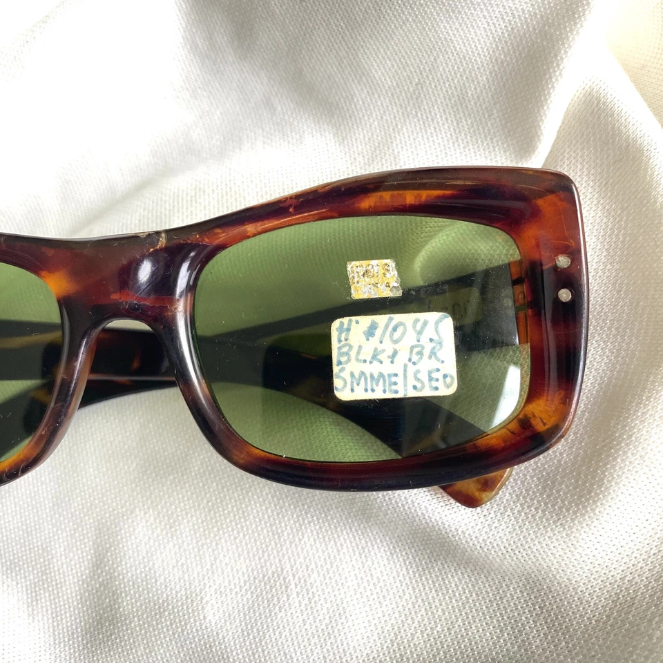 Gafas de sol MCM vintage años 60 mod marrón grandes - lentes verdes - ITALIA - UNISEX LEER Foto 2 de 4