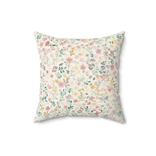 DELICATE DAINTY WATERCOLOR FLOWERS FLORAL HOME LIVING ROOM ELEGANT DECOR PILLOW 