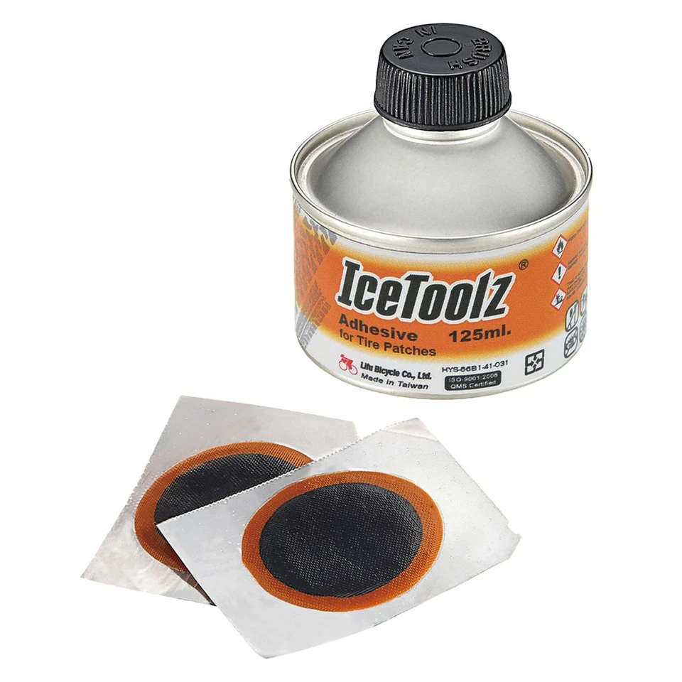 IceToolz MTB Road Bike Puncture Repair Kit 30 Patches & 125ml Adhesive (Large) - Image 2 of 4