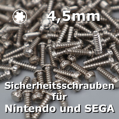 6x Nintendo SEGA Schrauben Security Bit Screws 4.5 - SNES N64 MD Game Gear 4.5mm