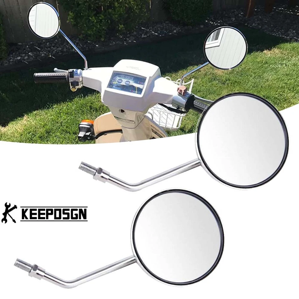 Par de espejos retrovisores de 10 mm para Yamaha DT100 DT175 DT250 DT400 XS400 XT500 TX750 Foto 4 de 4