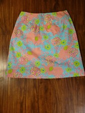 Lilly Pulitzer White Label Vintage Elefrance Skirt Size 4 Pink Elephants
