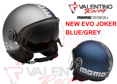MOMO DESIGN CASCO FIGHTER EVO JOKER BLUE / CLEAR GREY GRIGIO MATT TG. S 56  cm | eBay