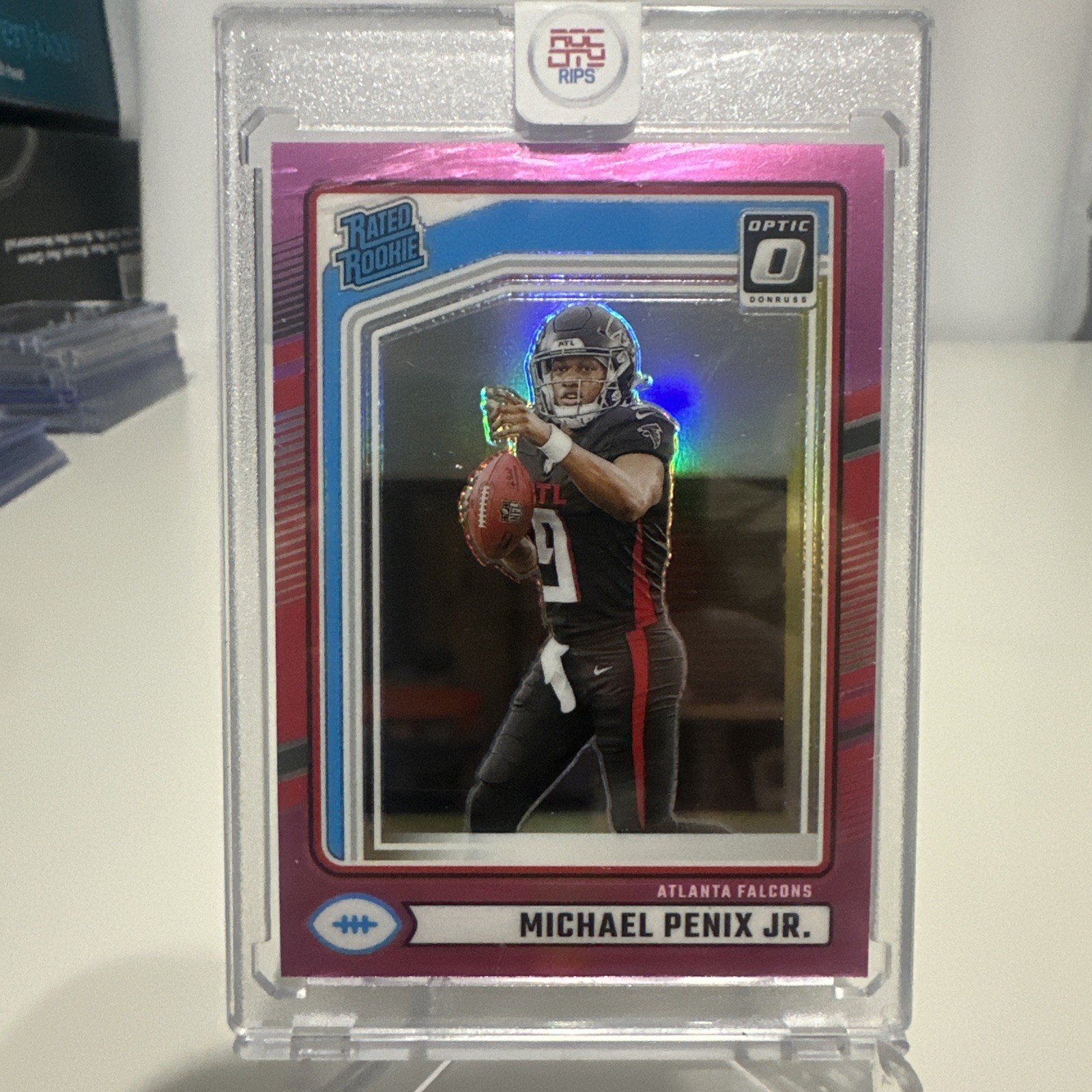 2024 Panini Donruss Rated Rookie Michael Penix Jr. Optic Preview Pink Prizm (RC)