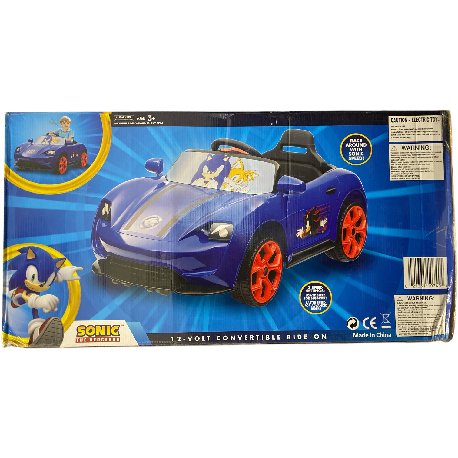 Sonic The Hedgehog с откидным верхом на 12-вольтовой батарейке синий 40690₽