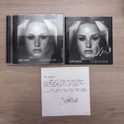 Demi Lovato Tell Me You Love Me jewel case CD with printed note and signed photo