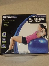 Pro Strength Exercise Ball With Pump 24 Inch Diameter  Blue