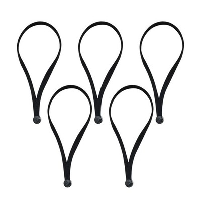 5PCS Wide Band Hair Elastics Press Button Ponytail Holder for Thick Curly Hair