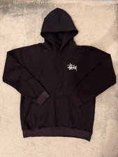 Stussy Hoodie Navy Vintage Reworked Embroidered Logo Size Large