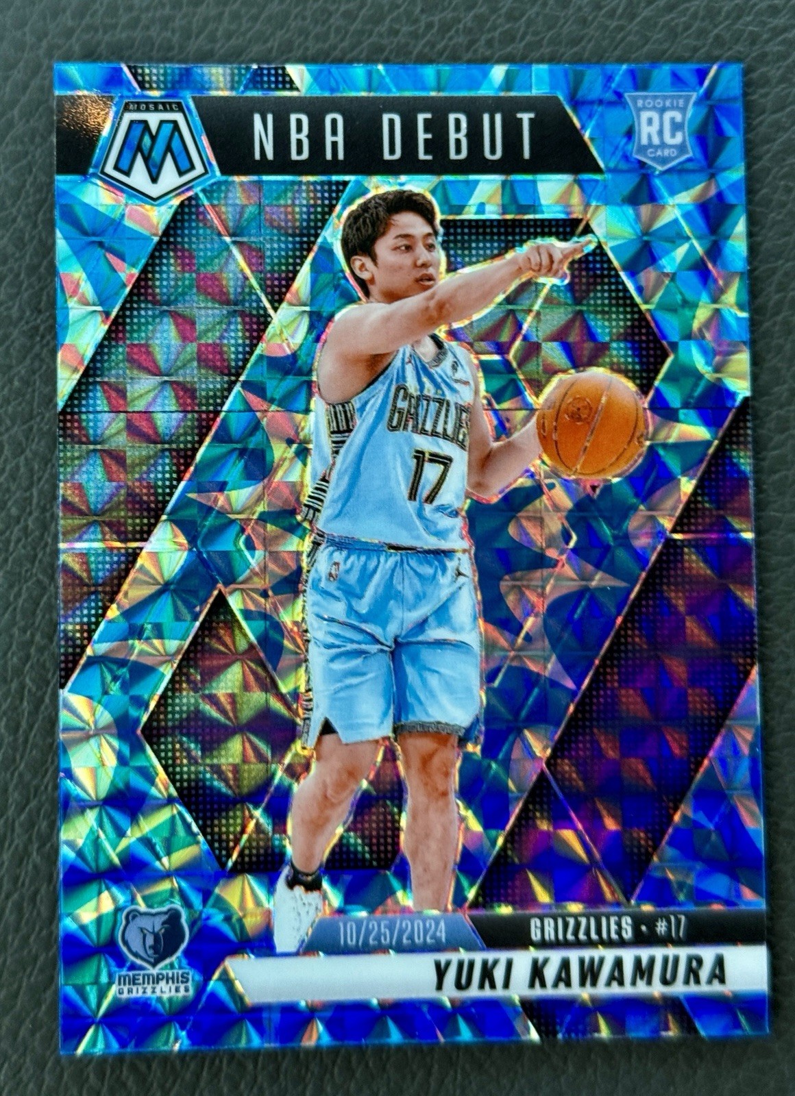 2024-25 Panini Mosaic - NBA Debut Yuki Kawamura #265 Reactive Blue Mosaic Prizm