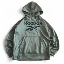 Reebok Women  s Pullover Graphic Fleece Hoodie - Sage Green Size Medium