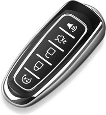 Key Fob Cover Soft TPU Full Protection Key Shell Key Case Compat Color: Silver