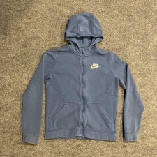 Nike Club Fleece Full Zip Hoodie Youth XL Blue Hooded Sweatshirt CD7401-489