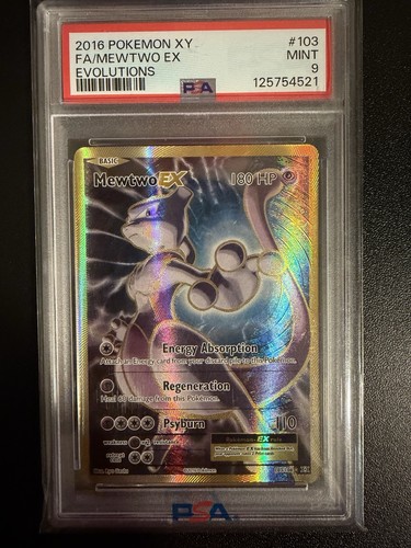 Pokemon TCG Mewtwo EX 103/108 Evolutions Ultra Rare Full Art Holo PSA 9